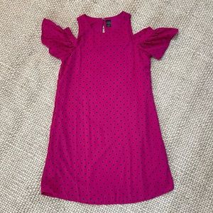 City Streets magenta pink mini shift dress with off the shoulder detail size 6